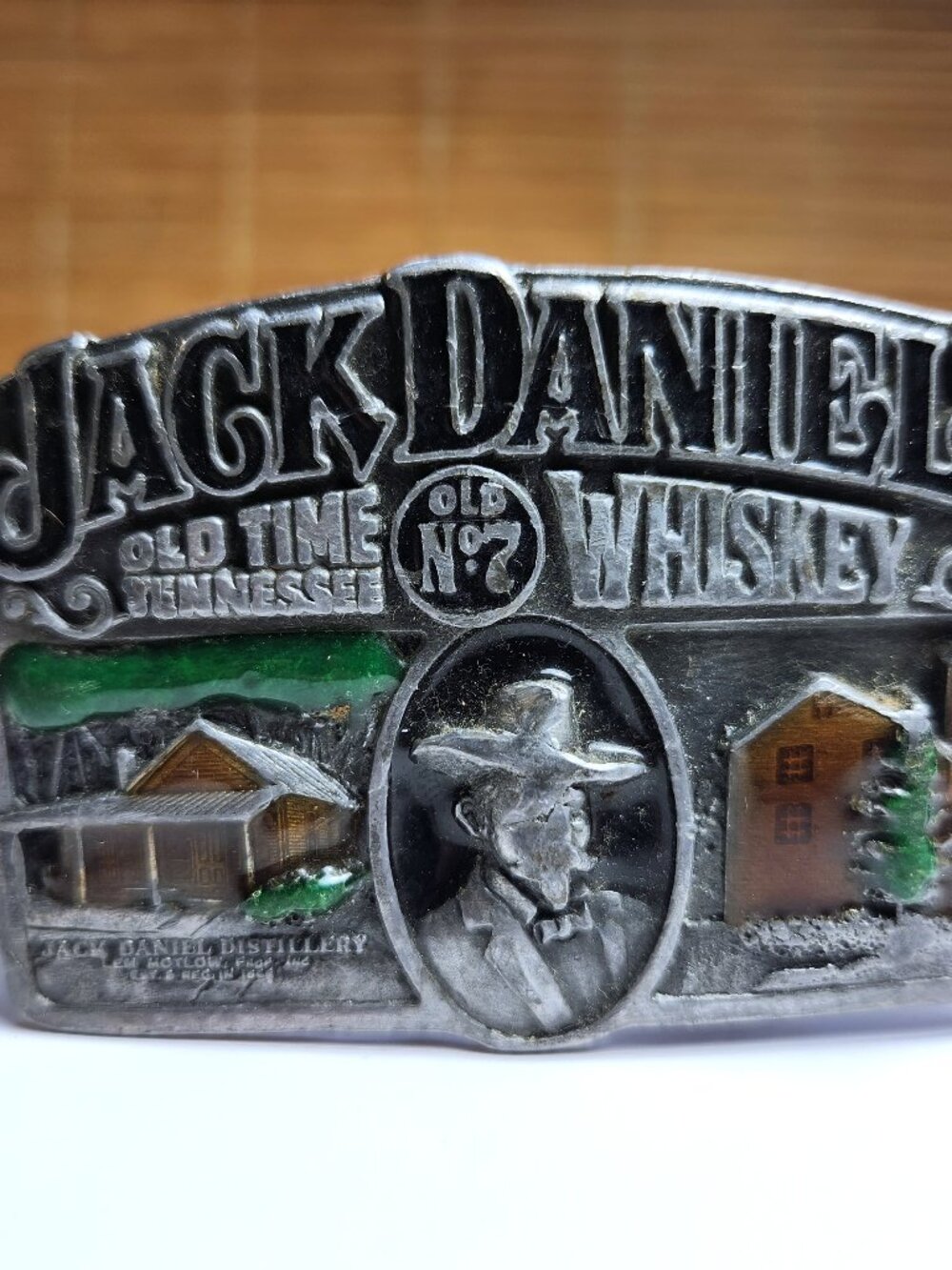 Vintage 1989 Jack Daniels Pewter Belt Buckle Bergamot Brass Works Lynchburg 190